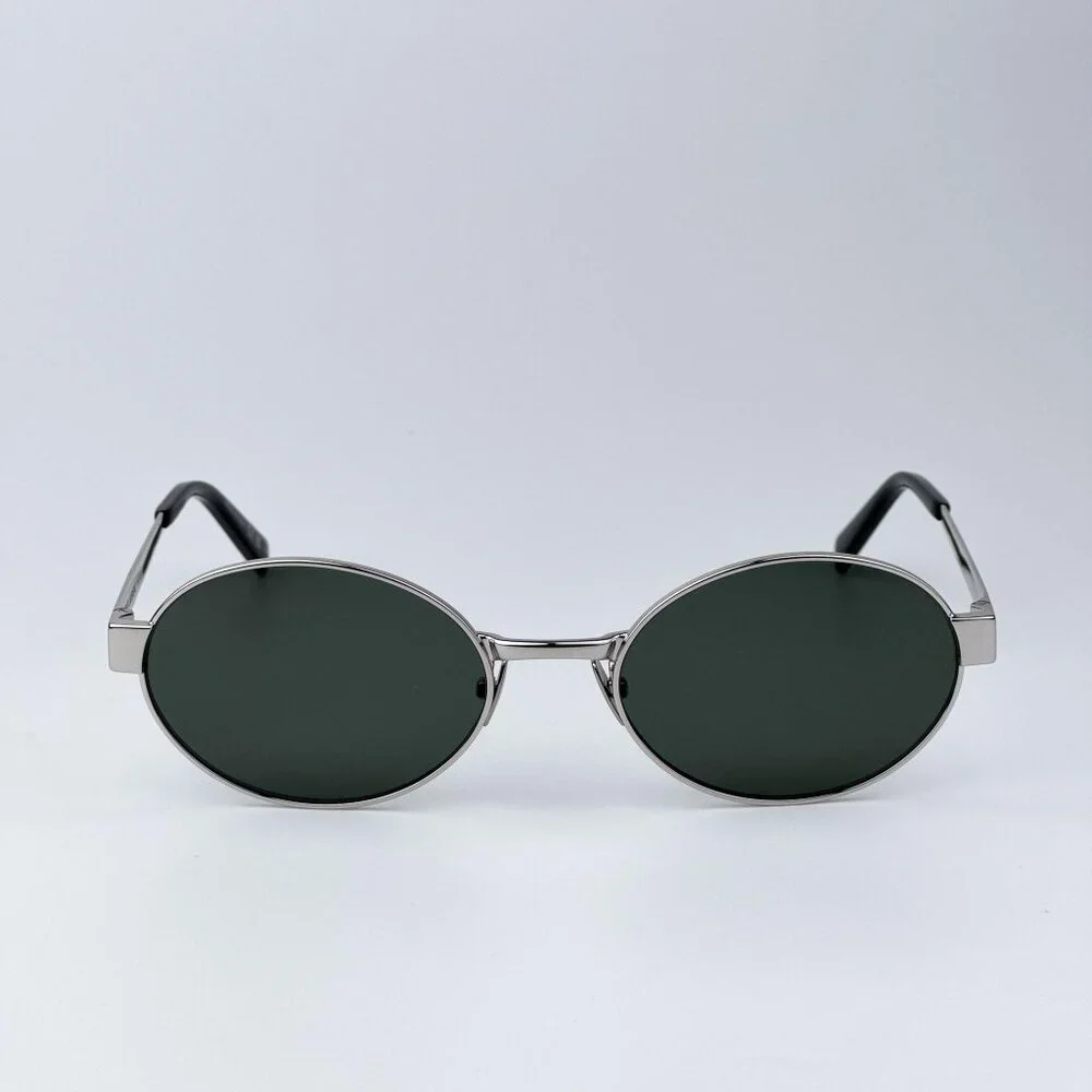 Saint Laurent SL692 002 Men BRAND NEW Sunglasses Silver Grey Oval